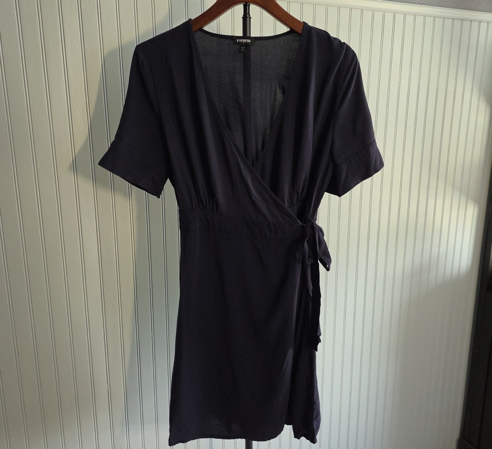 Express Navy Wrap Dress